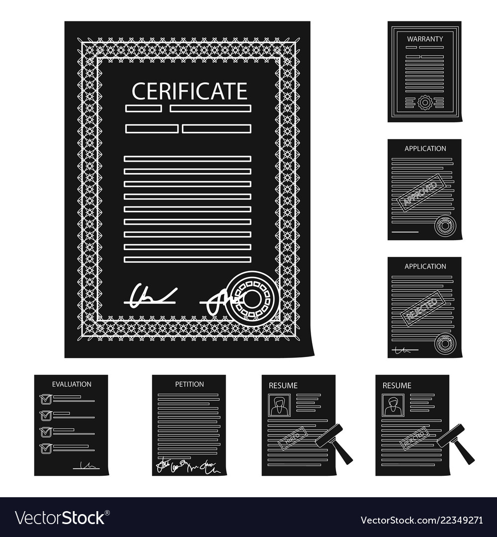 Isolated object of form and document sign set vector image Isolated object of form and document sign set