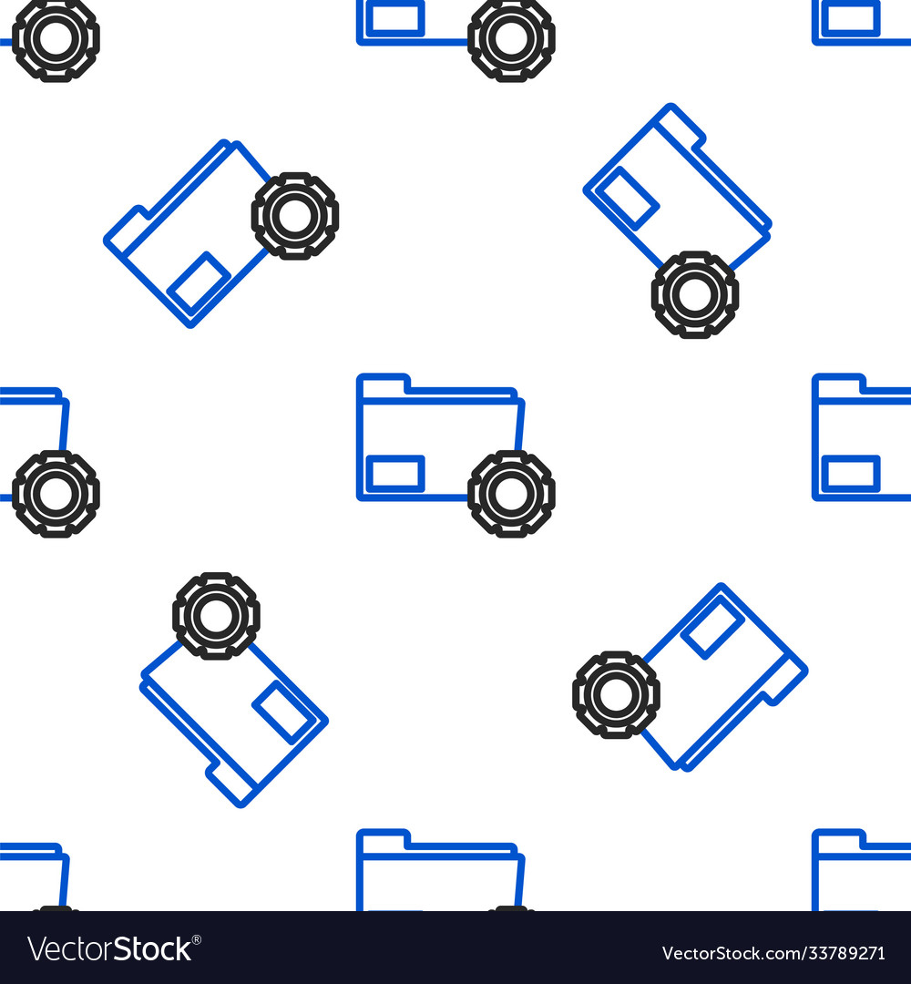 Line folder settings with gears icon isolated vector image Line folder settings with gears icon isolated