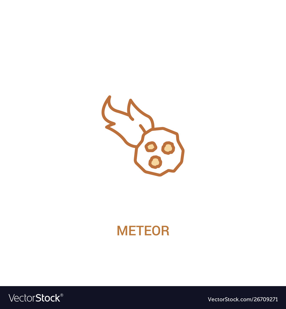 Meteor concept 2 colored icon simple line element vector image Meteor concept 2 colored icon simple line element