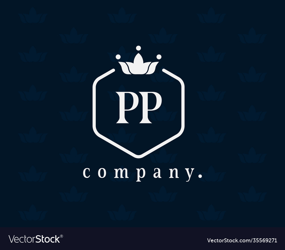 Modern letters pp vintage emblem and monogram