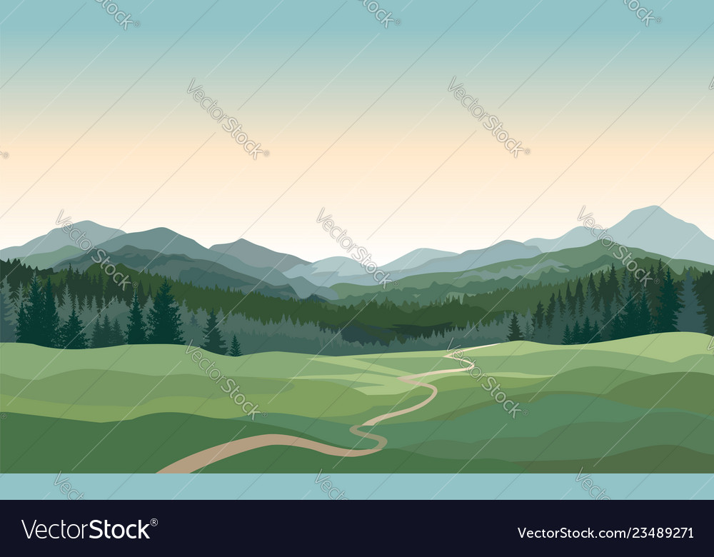 Berglandschaft mit Feldern