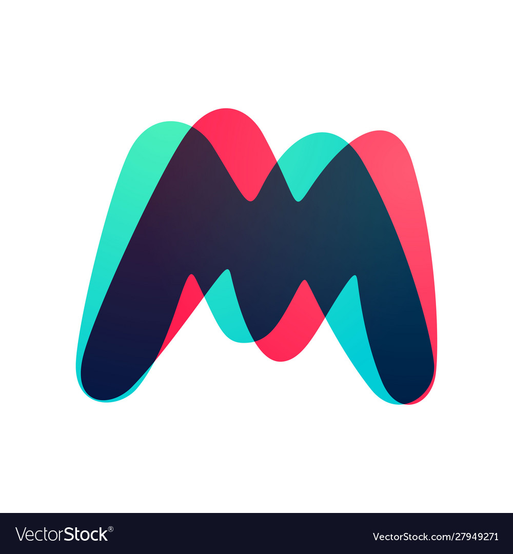 Overlapping gradient letter m logotype Vector Image Overlapping gradient letter m logotype