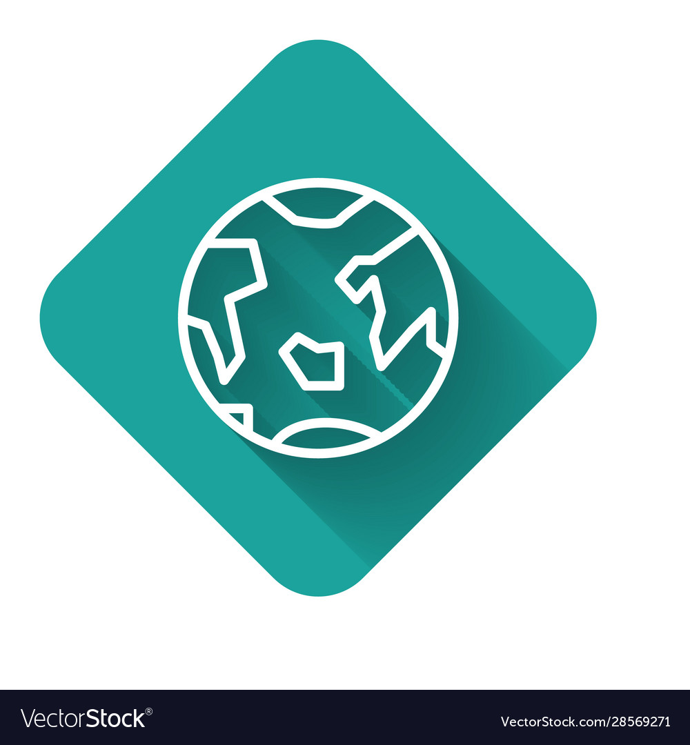 White line planet earth icon isolated with long Vector Image