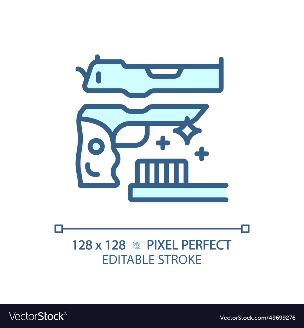 2d thin linear pixel perfect simple blue gun