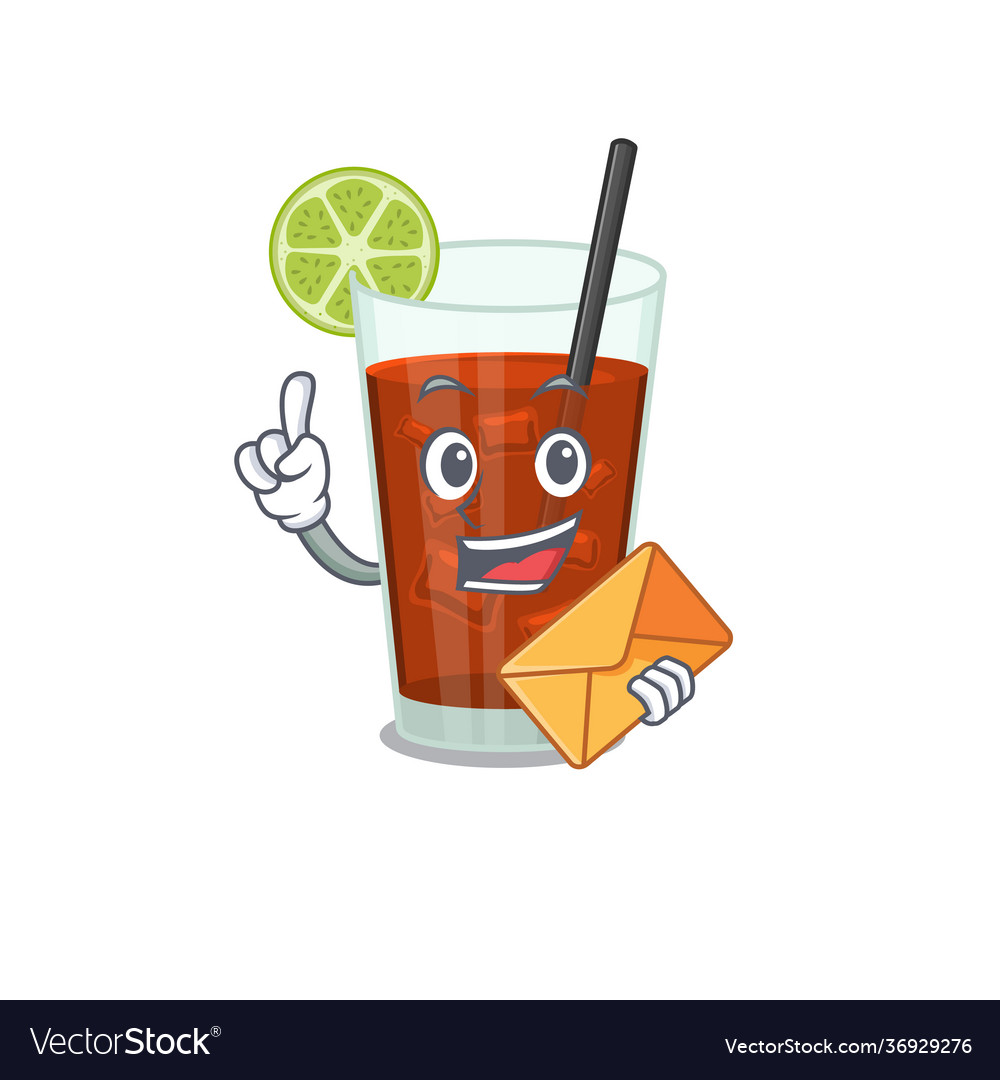 A picture cheerful cuba libre cocktail cartoon