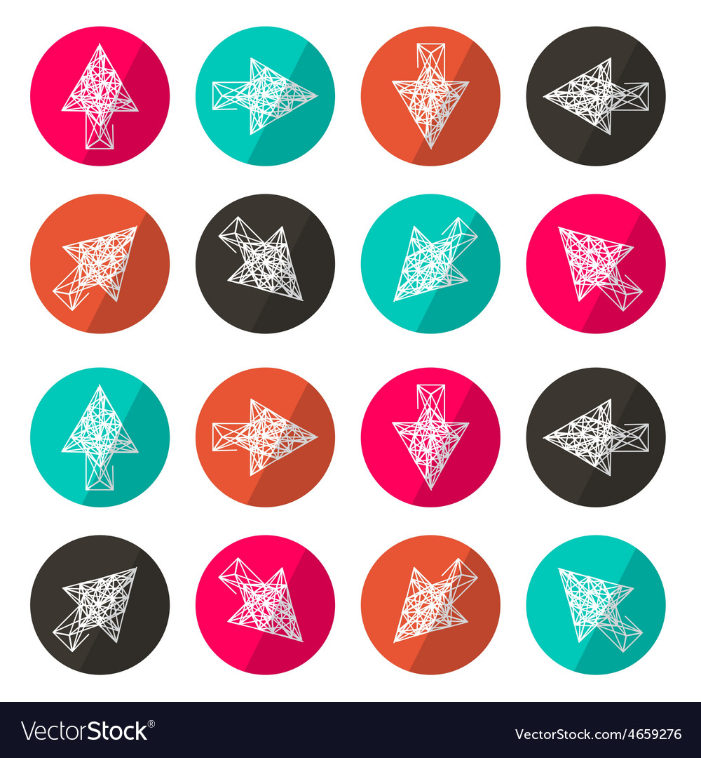 Application icons - outline arrows in circles set