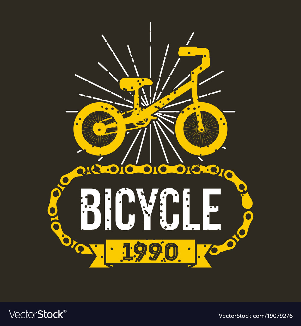 Bicycle chain classic retro banner Royalty Free Vector Image