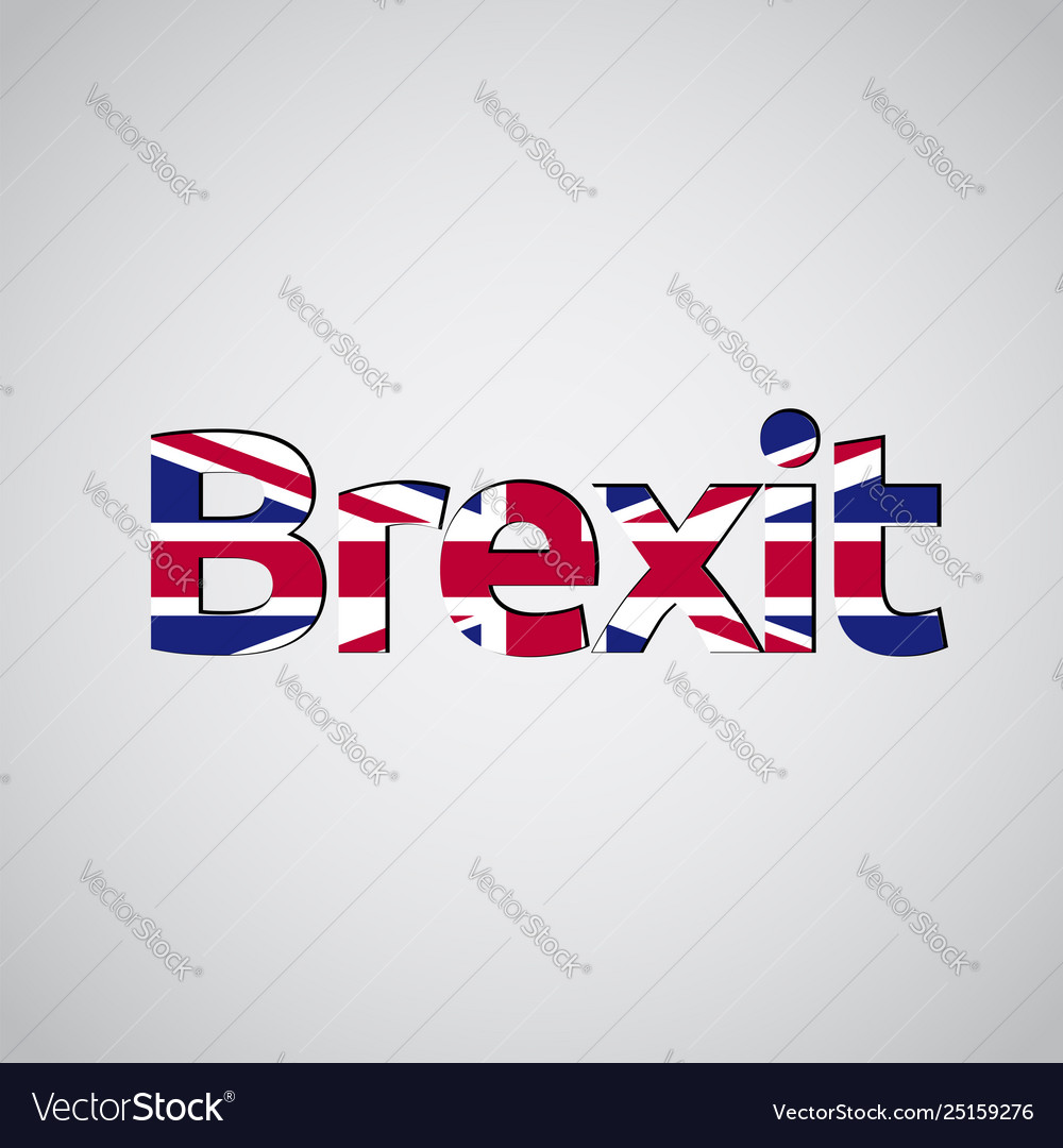 Brexit text with uk flag