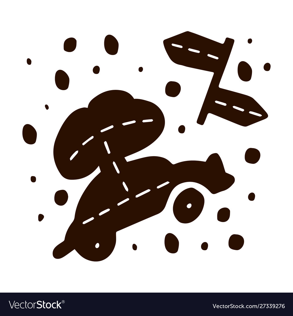 Car travel symbol with way maker Royalty Free Vector Image Car travel symbol with way maker vector image on VectorStock