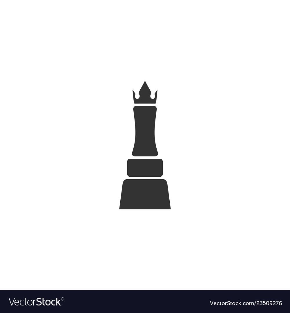 Chess queen icon flat