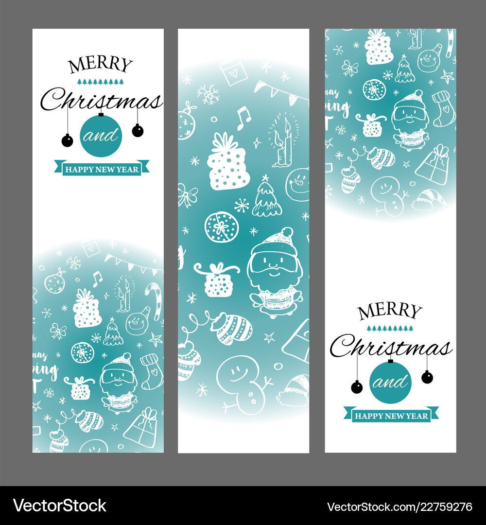 Christmas banners set with design elements Vector Image