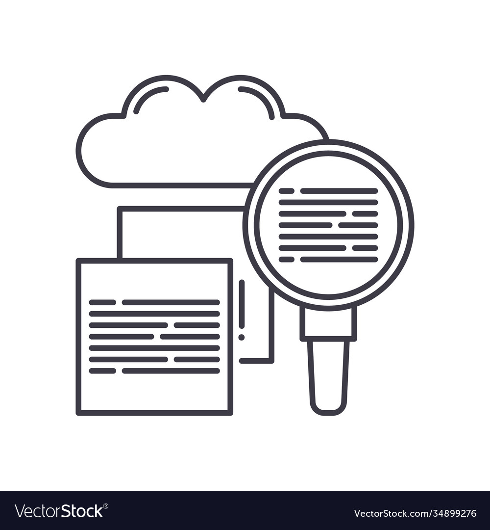 Cloud search concept icon linear isolated