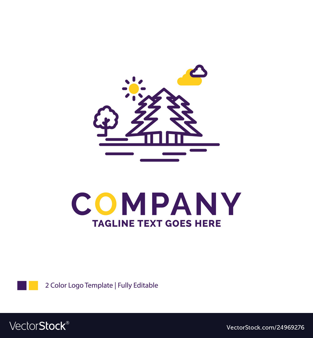 Company name logo design for mountain hill vector image Company name logo design for mountain hill