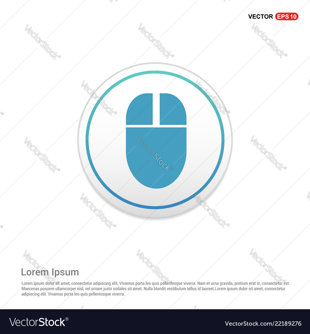Computer mouse icon - white circle button Vector Image Computer mouse icon - white circle button