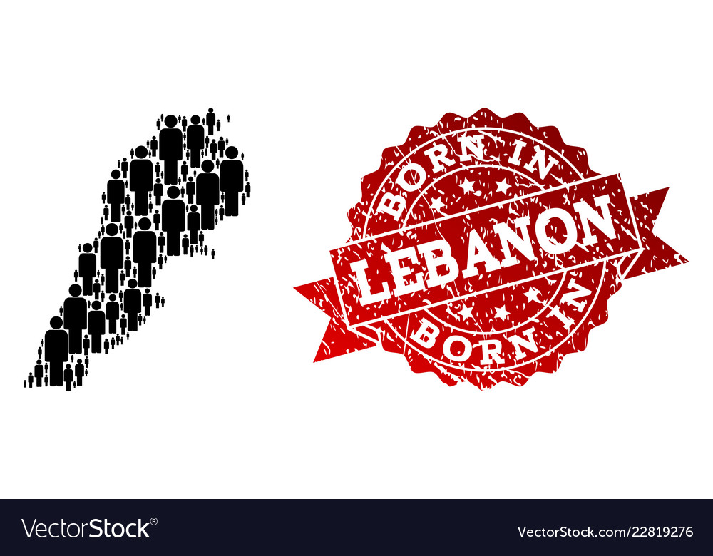 Crowd composition of mosaic map lebanon