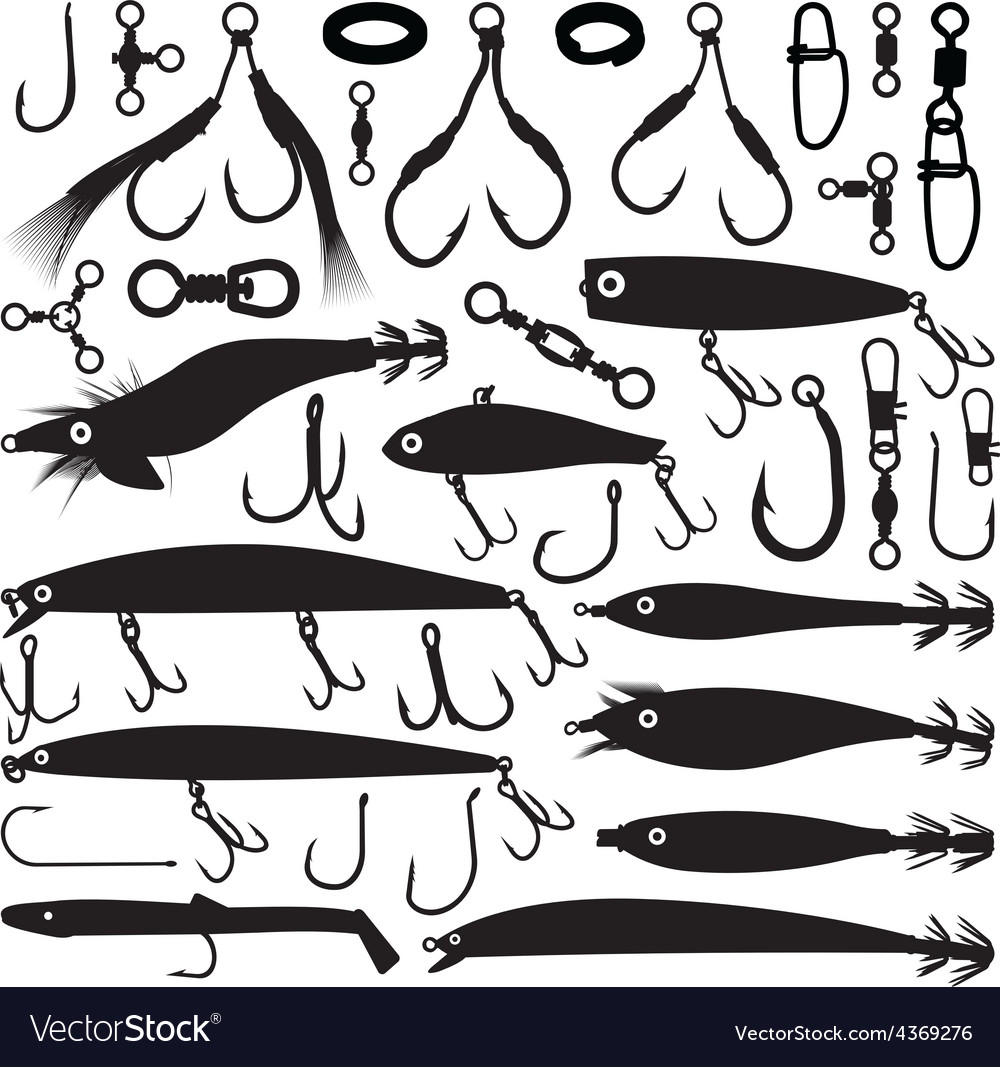 Free Vectors  Lots of fishing tackle