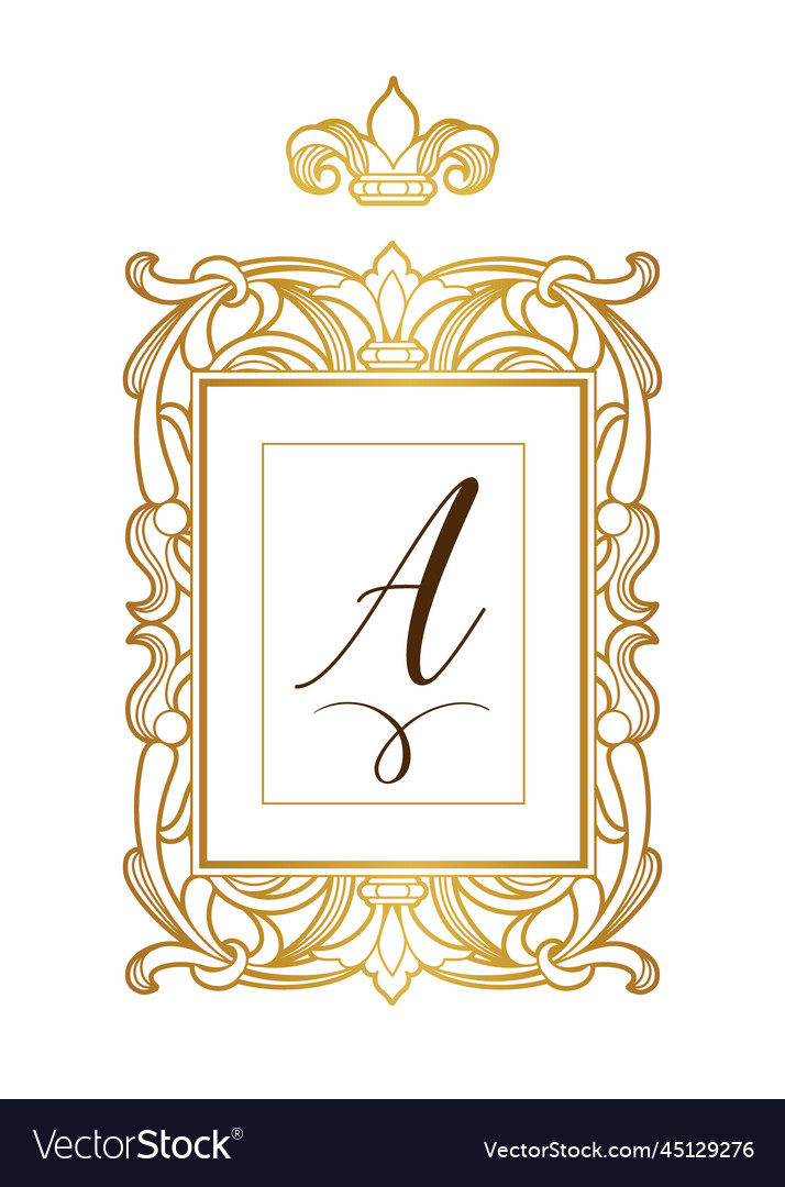 Golden elements monogram identity for design vector image Golden elements monogram identity for design