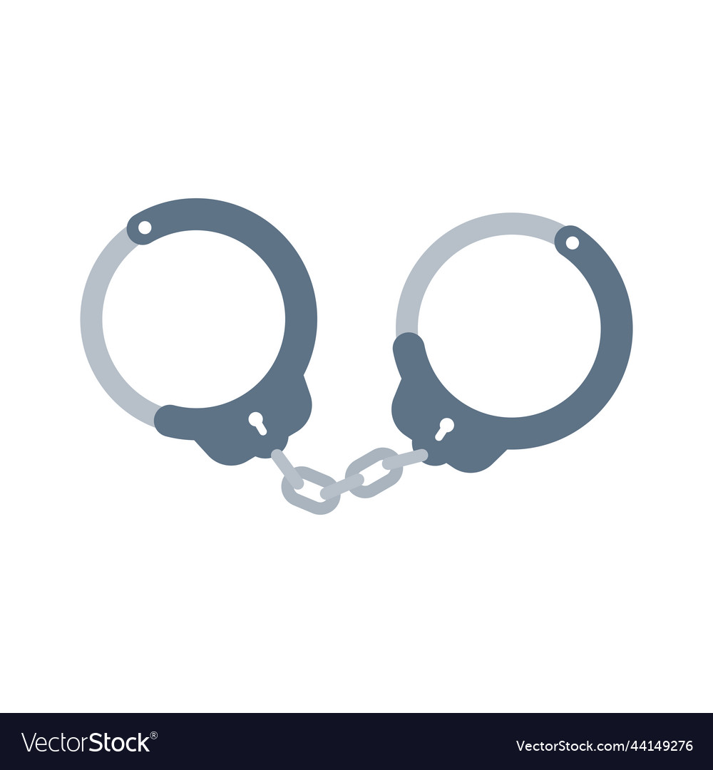 Handcuffs chains for detaining offenders vector image Handcuffs chains for detaining offenders