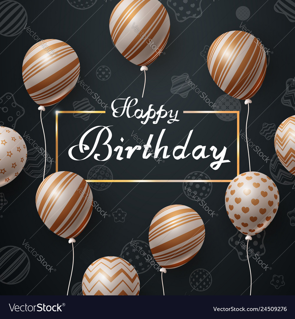 Happy birthday beautiful dark template Royalty Free Vector