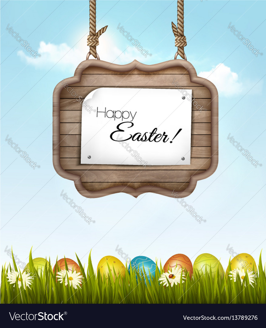 Happy easter background with colorful eggs