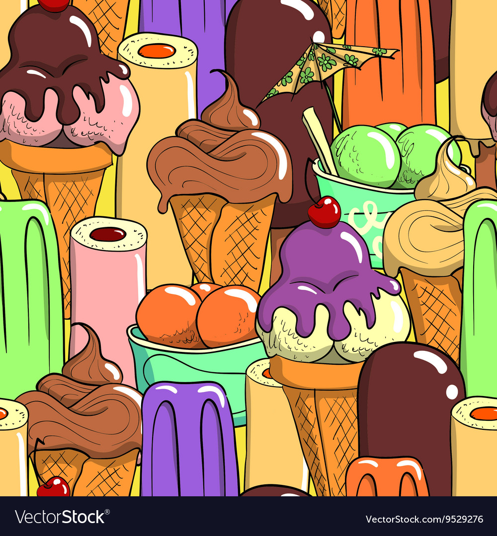 Ice cream seamless pattern