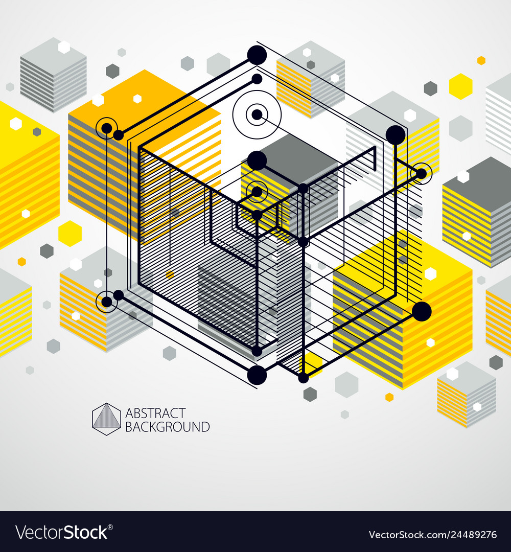 Isometric abstract yellow background with linear vector image Isometric abstract yellow background with linear