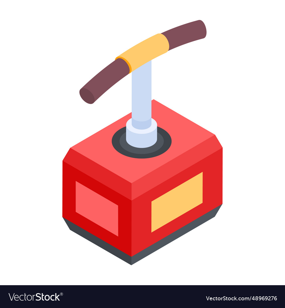 Modern bomb trigger icon in isometric style Vector Image