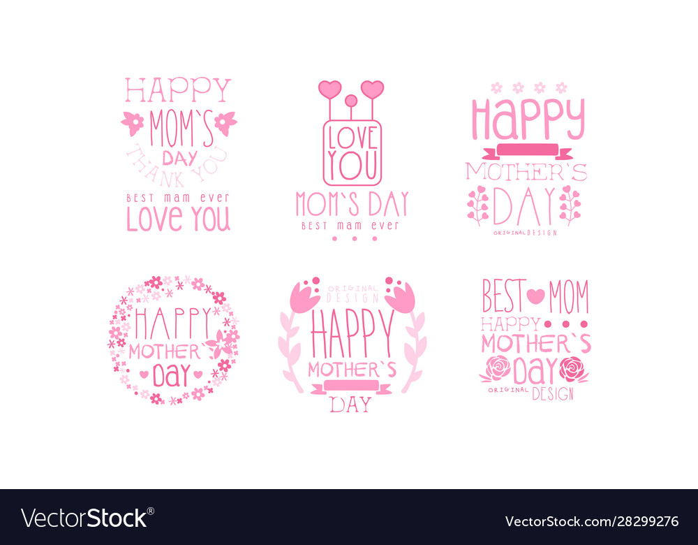 Mother day greeting labeles and logos set