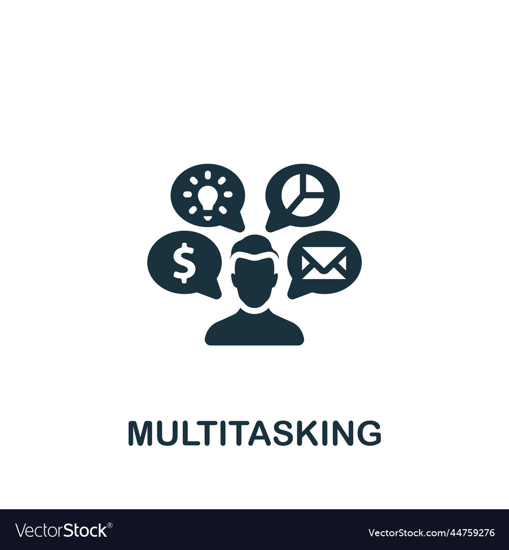 Multitasking icon monochrome simple project Vector Image Multitasking icon monochrome simple project
