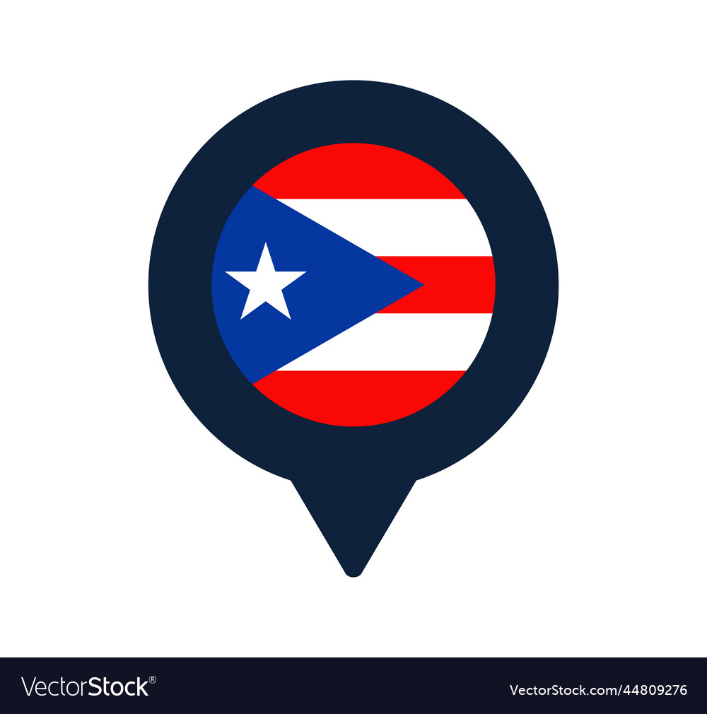 Puerto rico flag and map pointer icon national