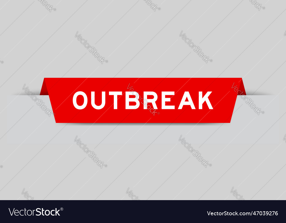 Red color inserted label with word outbreak vector image Red color inserted label with word outbreak