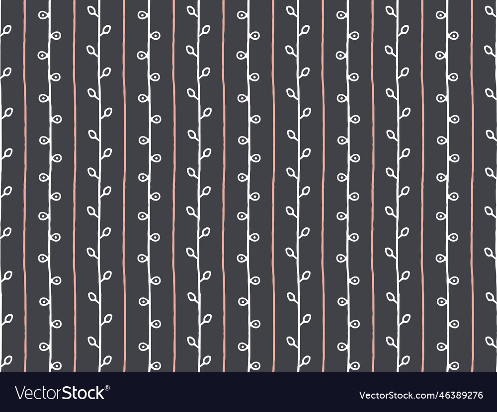 Seamless pattern vertical lines and twigs