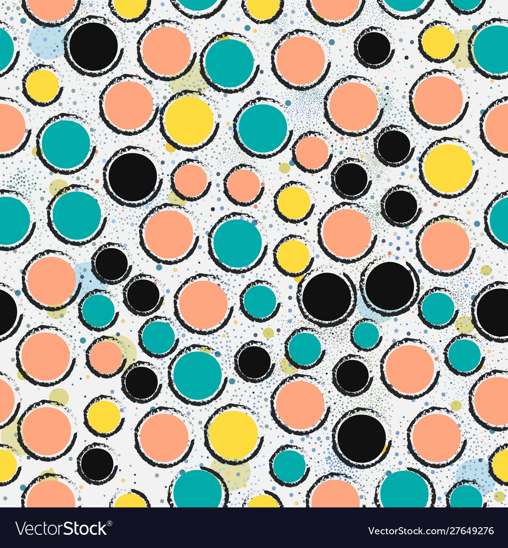 Seamless pattern with colorful balls scandinavian vector image Seamless pattern with colorful balls scandinavian