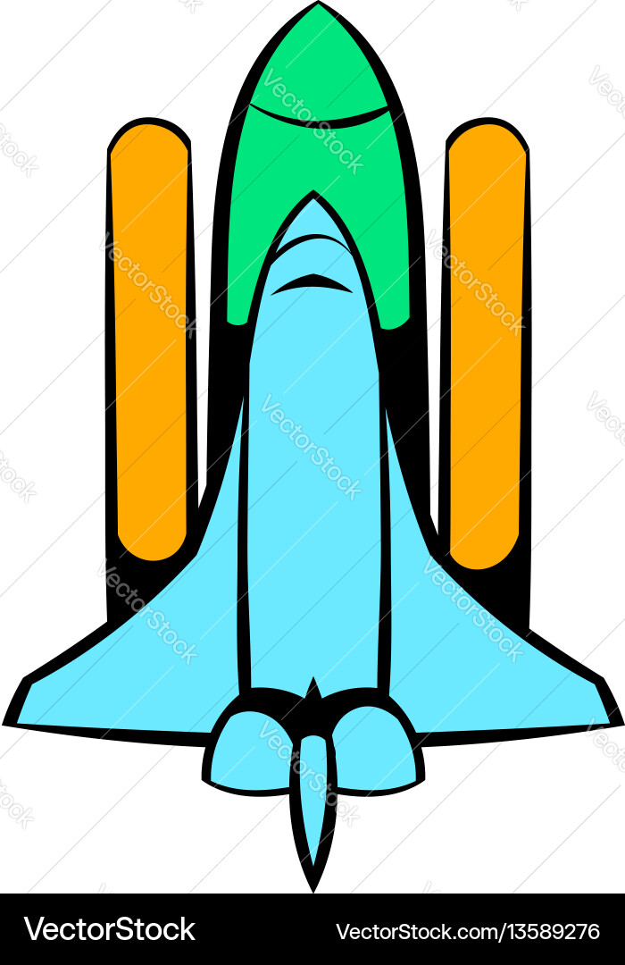 Space shuttle icon cartoon Royalty Free Vector Image