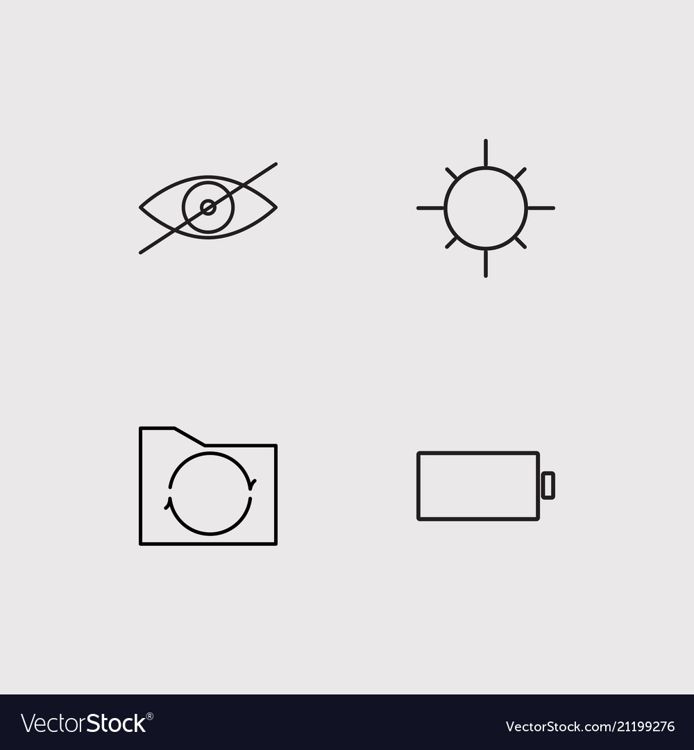 User interface simple linear icons set outlined