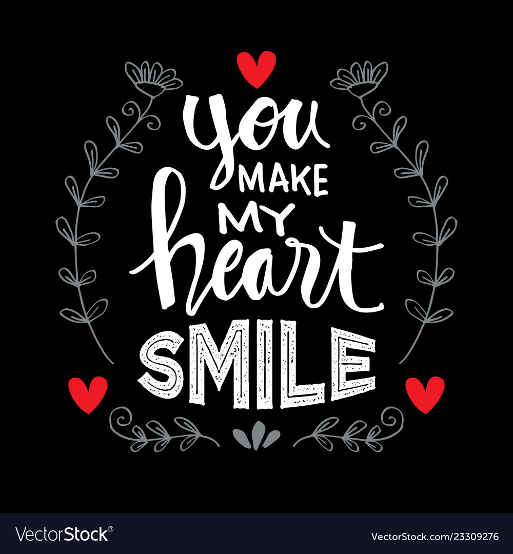 You are my heart calligraphy Royalty Free Vector Image