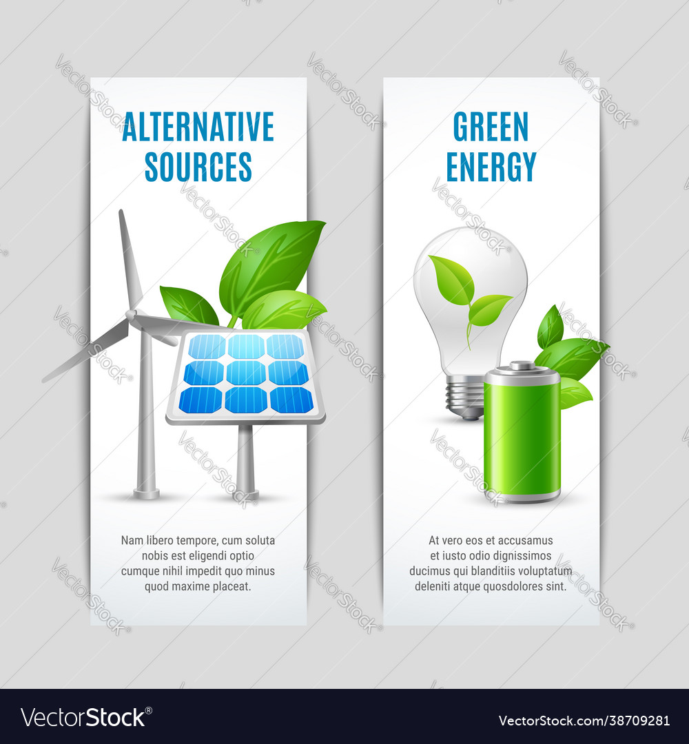 Alternative sources and green energy banners