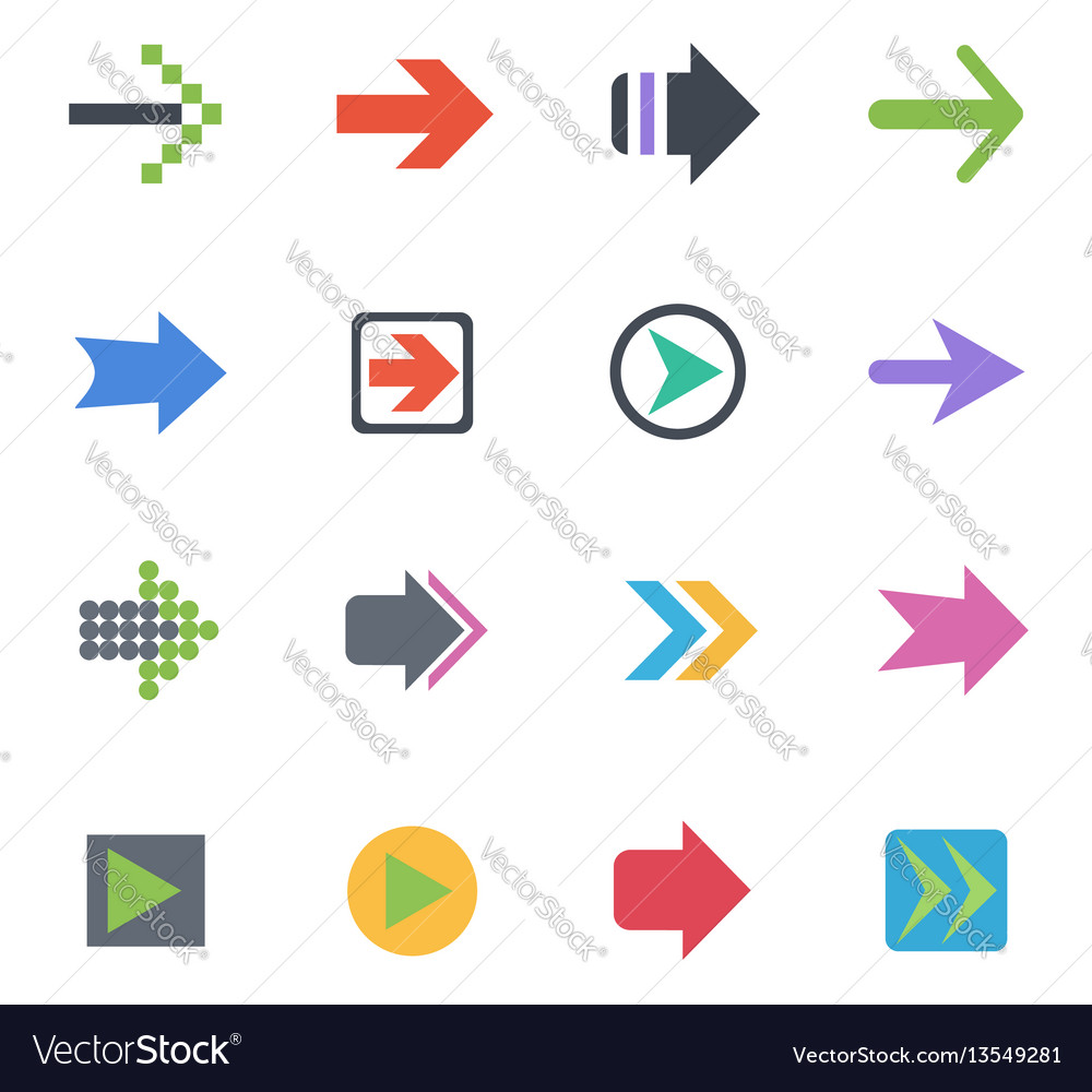 Arrow icon set Royalty Free Vector Image - VectorStock