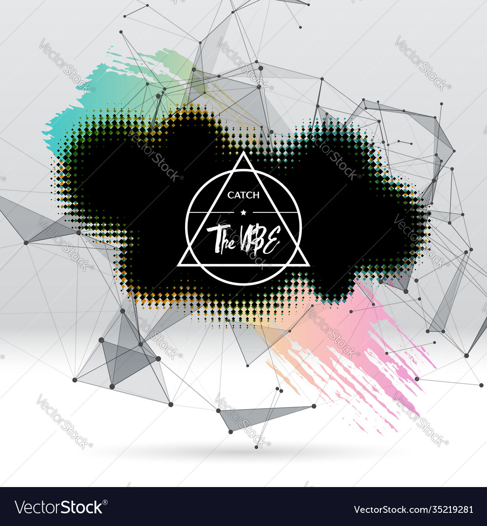 Background with brush stroke blot triangular vector image Background with brush stroke blot triangular