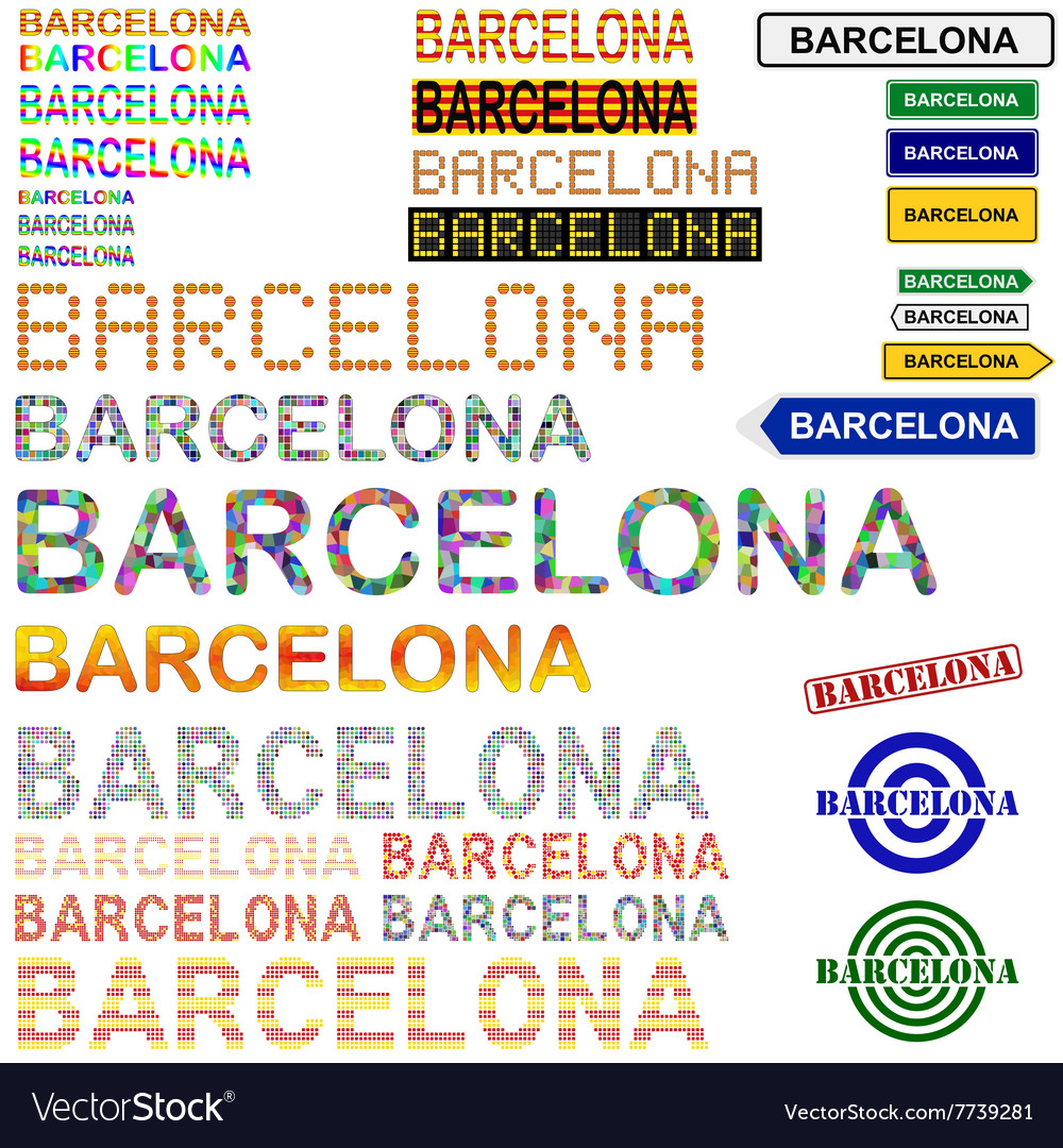 Barcelona text design set - catalonian version