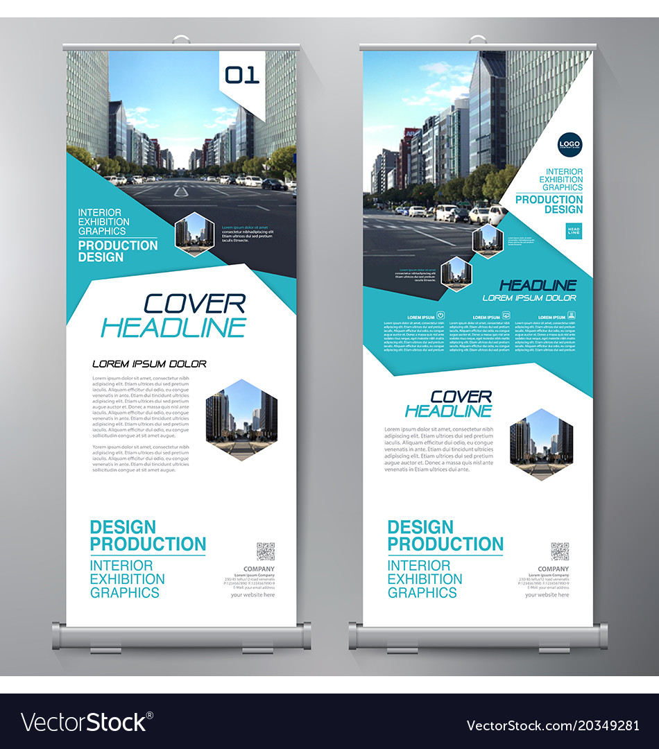 Business roll up standee design banner template Vector Image