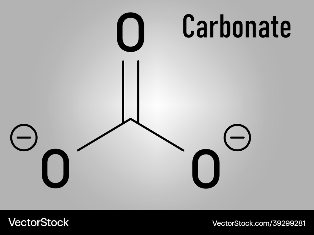 Carbonate anion chemical skeletal formula Vector Image