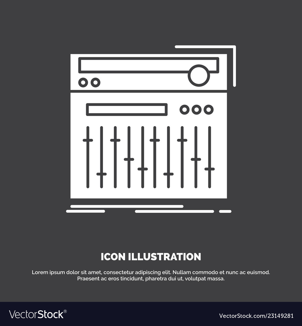 Control controller midi studio sound icon glyph vector image Control controller midi studio sound icon glyph