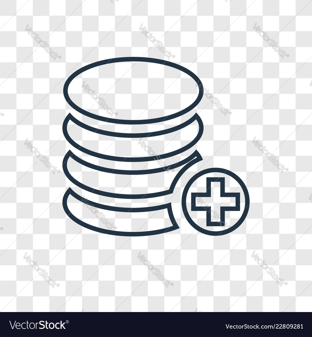 Data concept linear icon isolated on transparent Vector Image Data concept linear icon isolated on transparent