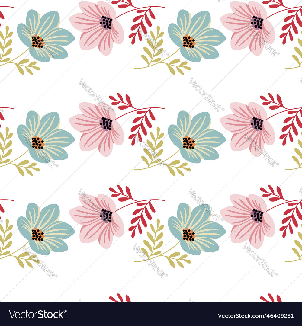 Flower stylized seamless pattern cute botanical