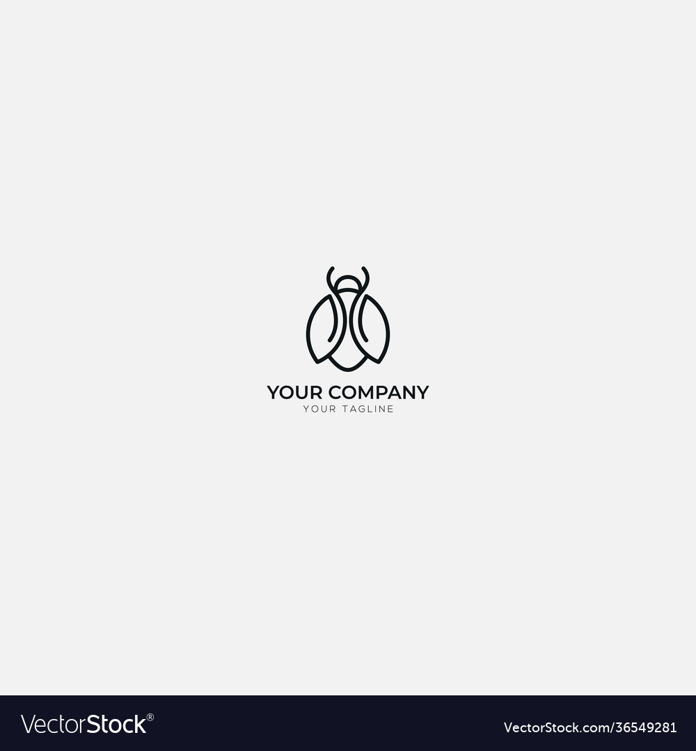 Insect Line Art Mascot Character Royalty Free Vector Image