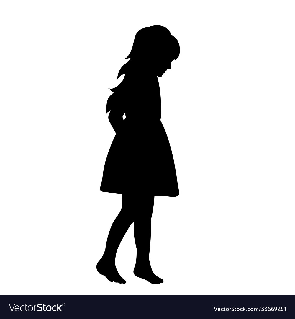 Isolated little girl silhouette Royalty Free Vector Image