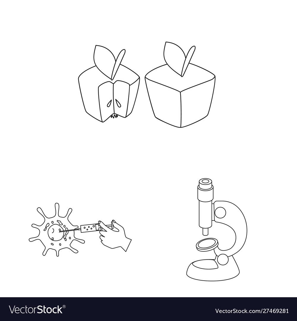 Isolated object genetic and science sign set vector image Isolated object genetic and science sign set