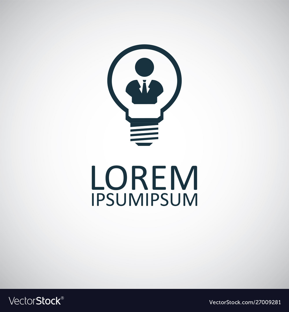 Light bulb man icon simple flat element concept