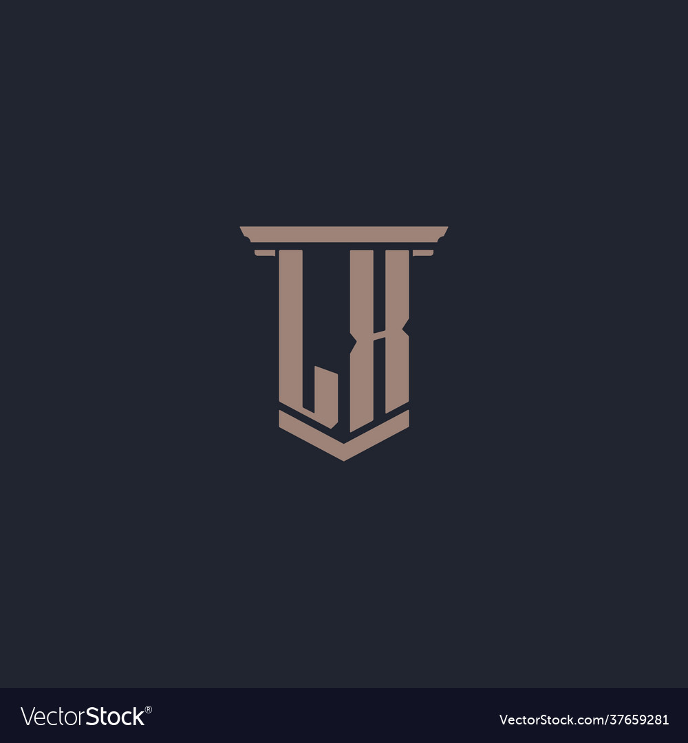 Lx initial monogram logo with pillar style design Vector Image Lx initial monogram logo with pillar style design